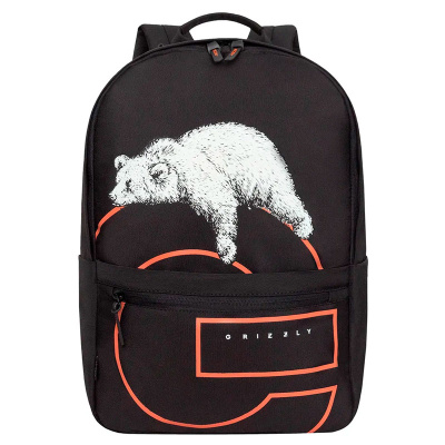 Рюкзак школьный Grizzly RQL-614-1 1 черный - рыжий 1